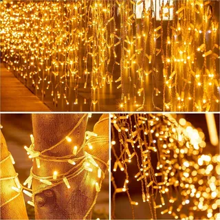 EISREGEN 15M 600LED Lichtjes Buiten Waterdicht 8 Standen — miniatuur 3