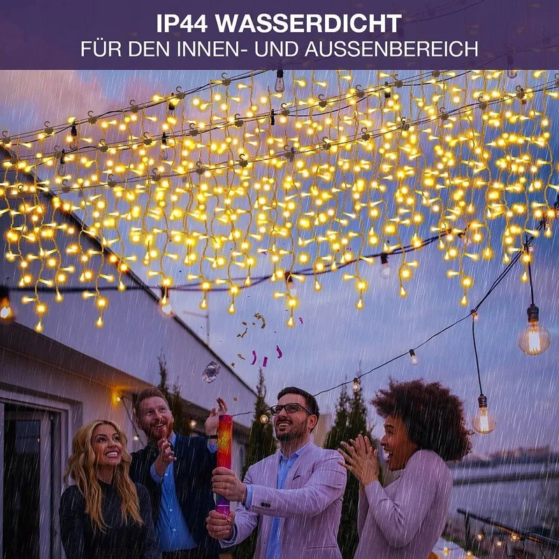 EISREGEN 15M 600LED Lichtjes Buiten Waterdicht 8 Standen — foto 4