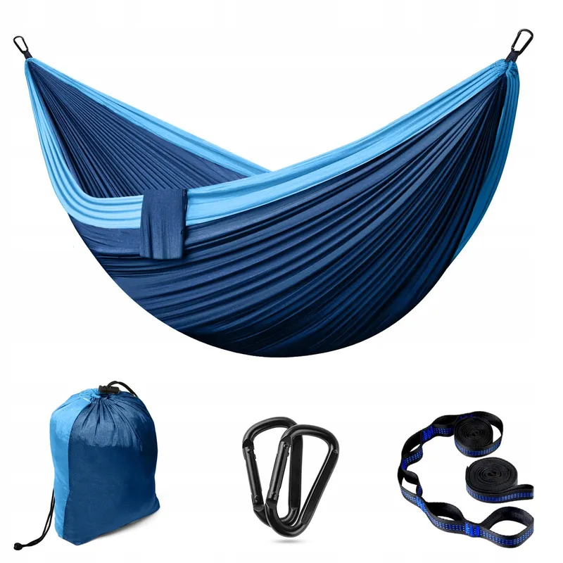 Camping Hangmat 2 Personen 300x200cm Ultralicht Draagbaar Blauw — foto 1