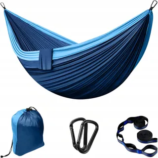 Camping Hangmat 2 Personen 300x200cm Ultralicht Draagbaar Blauw — miniatuur 9