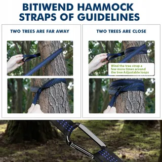 Camping Hangmat 2 Personen 300x200cm Ultralicht Draagbaar Blauw — miniatuur 8