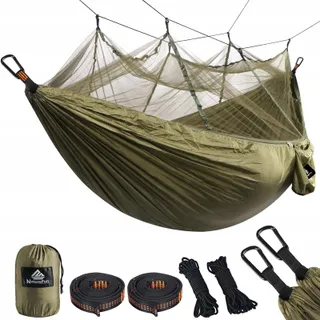 NATUREFUN Ultralichte Klamboe Camping Hangmat 300kg Nylon 275x140cm — miniatuur 1