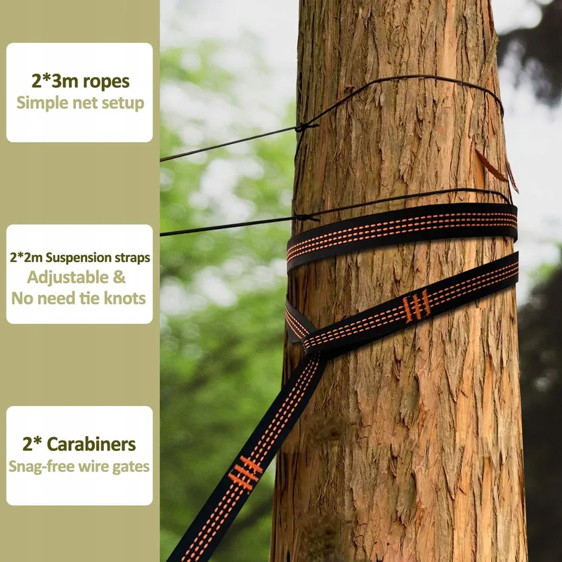 NATUREFUN Ultralichte Klamboe Camping Hangmat 300kg Nylon 275x140cm — foto 7