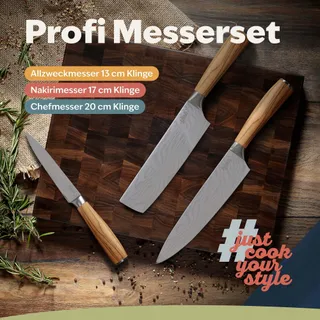 KJØK Premium Messenset 3-delig Damascus Els Handvat — miniatuur 2