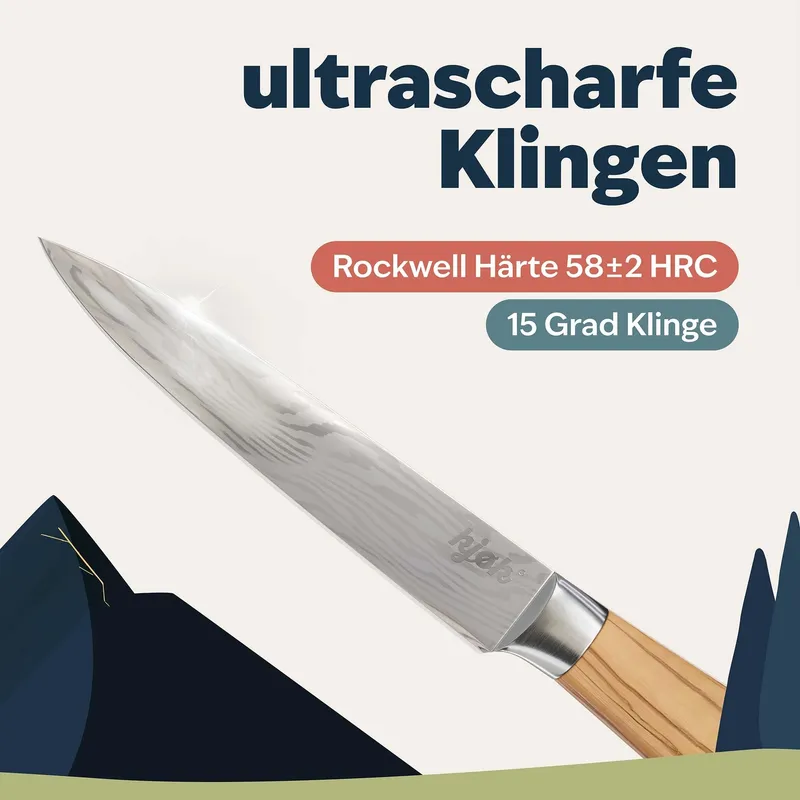 KJØK Premium Messenset 3-delig Damascus Els Handvat — foto 3