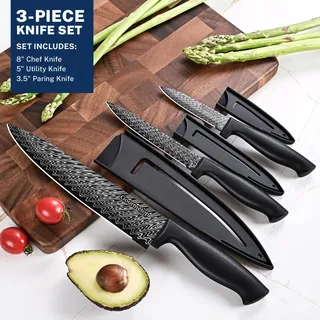 GOURMETOP Keukenmessenset 3-Delig RVS Damastpatroon — miniatuur 5