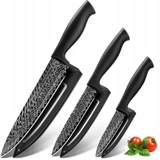GOURMETOP Keukenmessenset 3-Delig RVS Damastpatroon — miniatuur 1