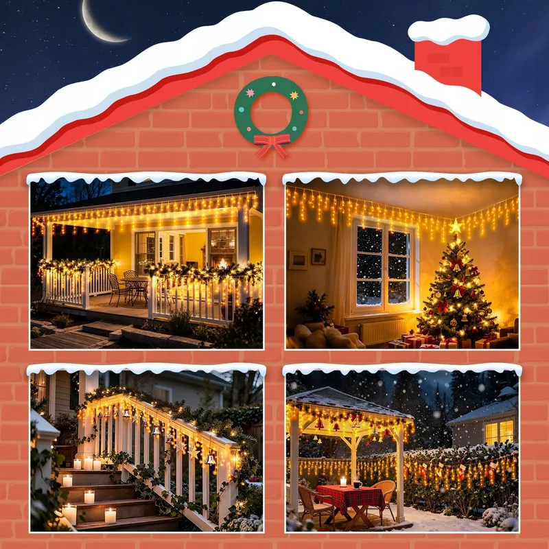 ISISYU Kerstverlichting Buiten 20M 480 LED Warmwit Waterdicht — foto 7