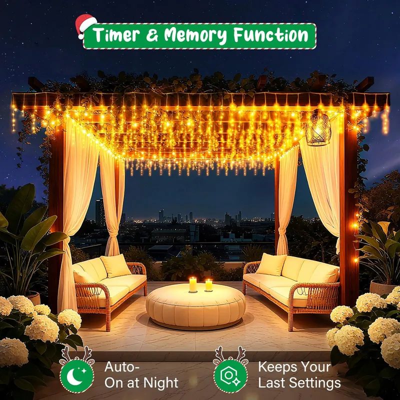 ISISYU Kerstverlichting Buiten 20M 480 LED Warmwit Waterdicht — foto 2