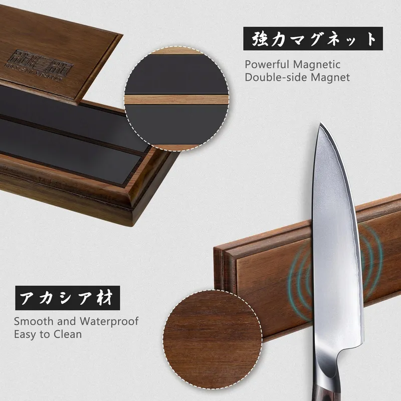 HOSHANHO Keukenmessenset 6-delig Ultra Scherp Magnetische Houder — foto 4