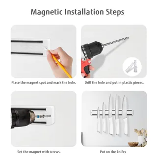 HECEF Messenset Met Magneetstrip 5-delig Roestvrij Staal — miniatuur 5