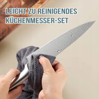 JF JAMES Keukenmessenset RVS Met Acaciahouten Blok — miniatuur 5