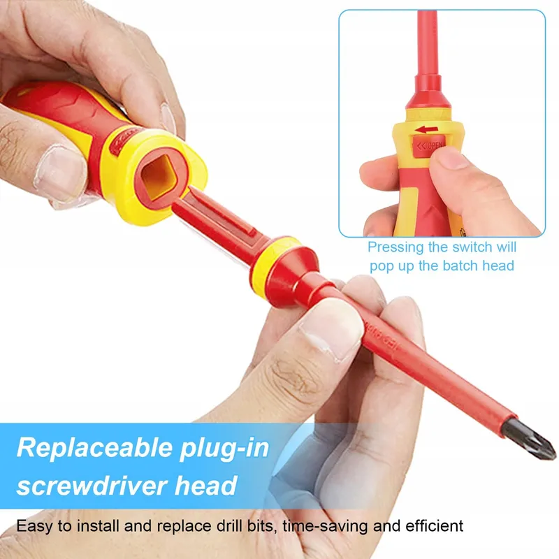 SQLJYU VDE Schroevendraaierset 13-delig Magnetisch Elektricien — foto 3