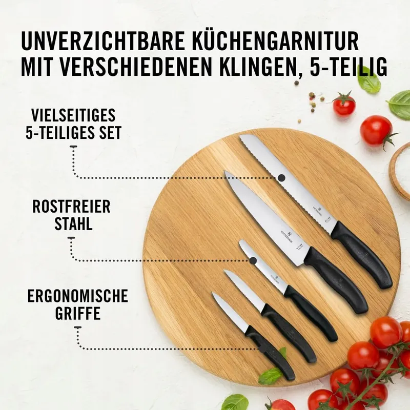VICTORINOX Swiss Classic Keukenmessenset 5-delig Zwart β foto 3