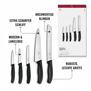 VICTORINOX Swiss Classic Keukenmessenset 5-delig Zwart — miniatuur 6