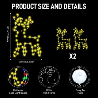 RENTIER Kerstverlichting 2 Stuks 120 LED Kleuren Afstandsbediening — miniatuur 2