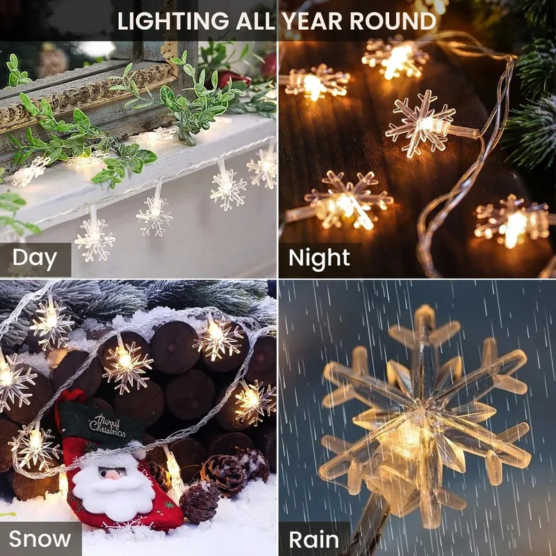 GARITE Sneeuwvlok Lichtjes LED 6M 40LED Waterdicht Binnen Tuin — foto 4