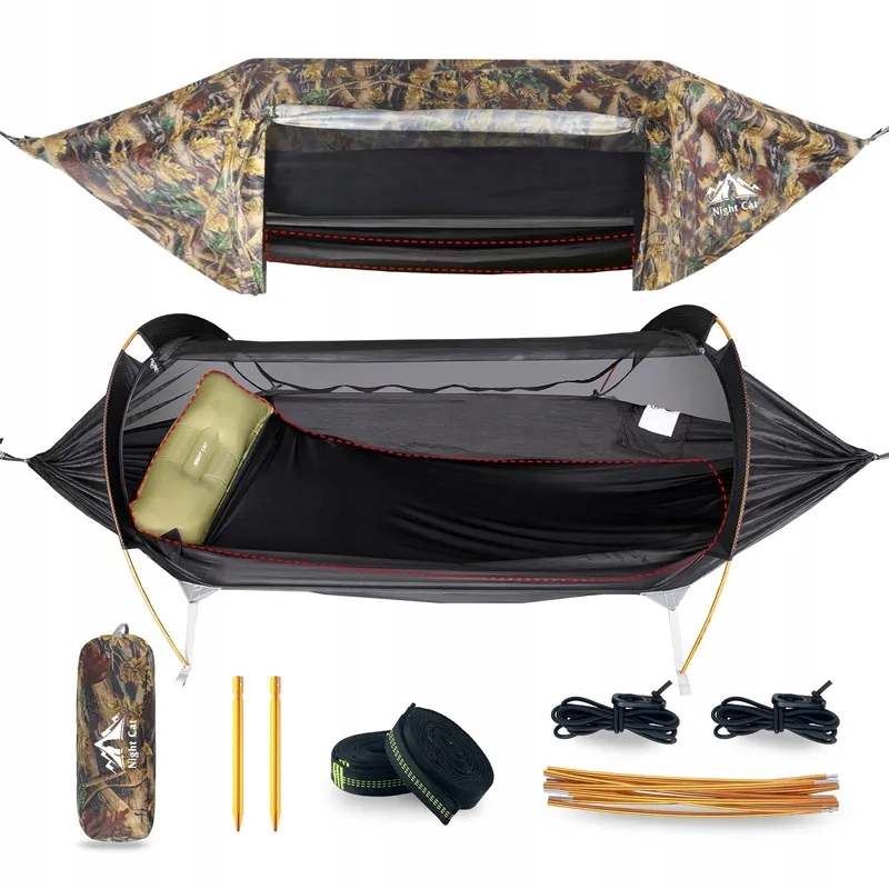 NIGHT CAT Hangmattent Met Klamboe Waterdicht 1 Persoon Camouflage — foto 1