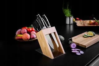 RÖSLE KnifeX Messenblok Design Roestvrij Staal Iepenhout Zonder Messen — miniatuur 2