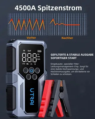 UTRAI Powerbank 4500A Compressor 150PSI Zaklamp 18W Snelladen — miniatuur 6