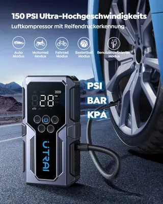 UTRAI Powerbank 4500A Compressor 150PSI Zaklamp 18W Snelladen — miniatuur 3