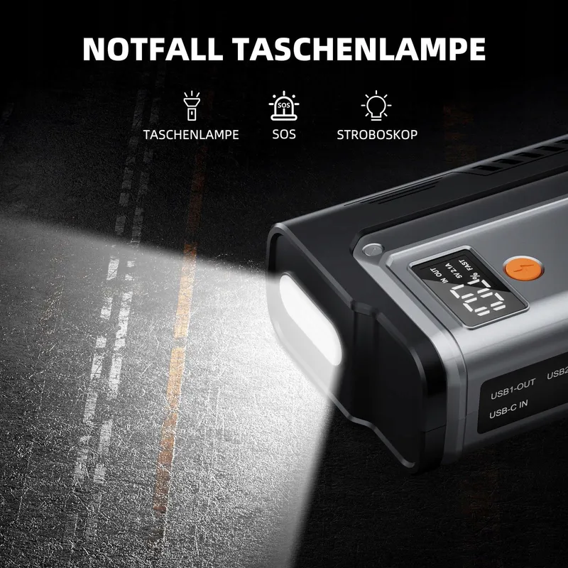 POWERBANK Starthilfe 7000A Auto 12V Benzine Diesel LED USB — foto 4