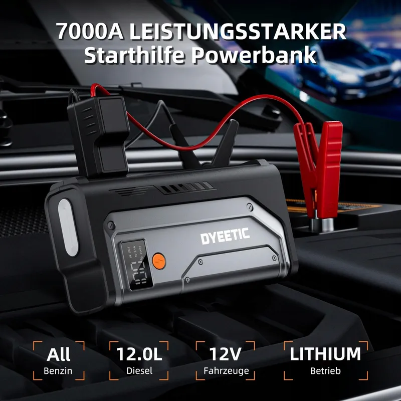 POWERBANK Starthilfe 7000A Auto 12V Benzine Diesel LED USB — foto 2
