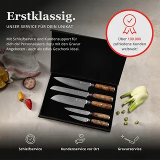 WAKOLI Damast Messenset 6-delig VG10 Kern Ahornhouten Handvat — miniatuur 9