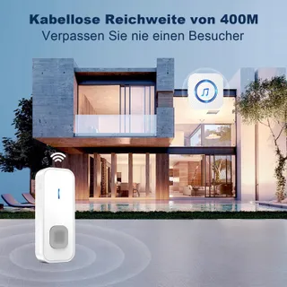 SURFOU Draadloze Deurbel 400M LED 55 Melodieen — miniatuur 2