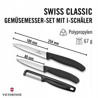VICTORINOX Swiss Classic Groentemessenset Met Dunschiller Zwart — miniatuur 2