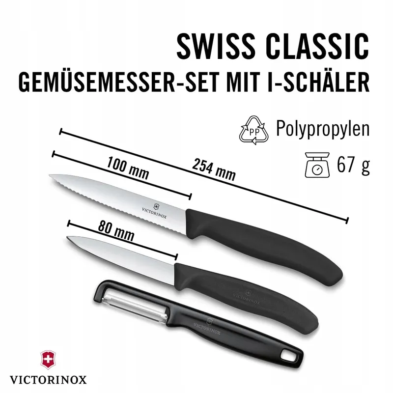 VICTORINOX Swiss Classic Groentemessenset Met Dunschiller Zwart — foto 2