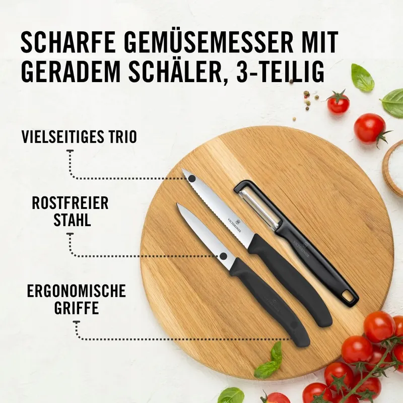 VICTORINOX Swiss Classic Groentemessenset Met Dunschiller Zwart — foto 3