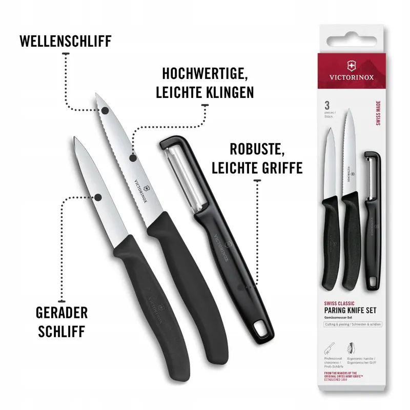 VICTORINOX Swiss Classic Groentemessenset Met Dunschiller Zwart — foto 5