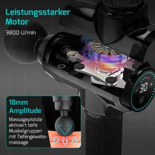 FITAGE Massagepistool Stil 30 Snelheden 12 Opzetstukken Lichaam — miniatuur 4