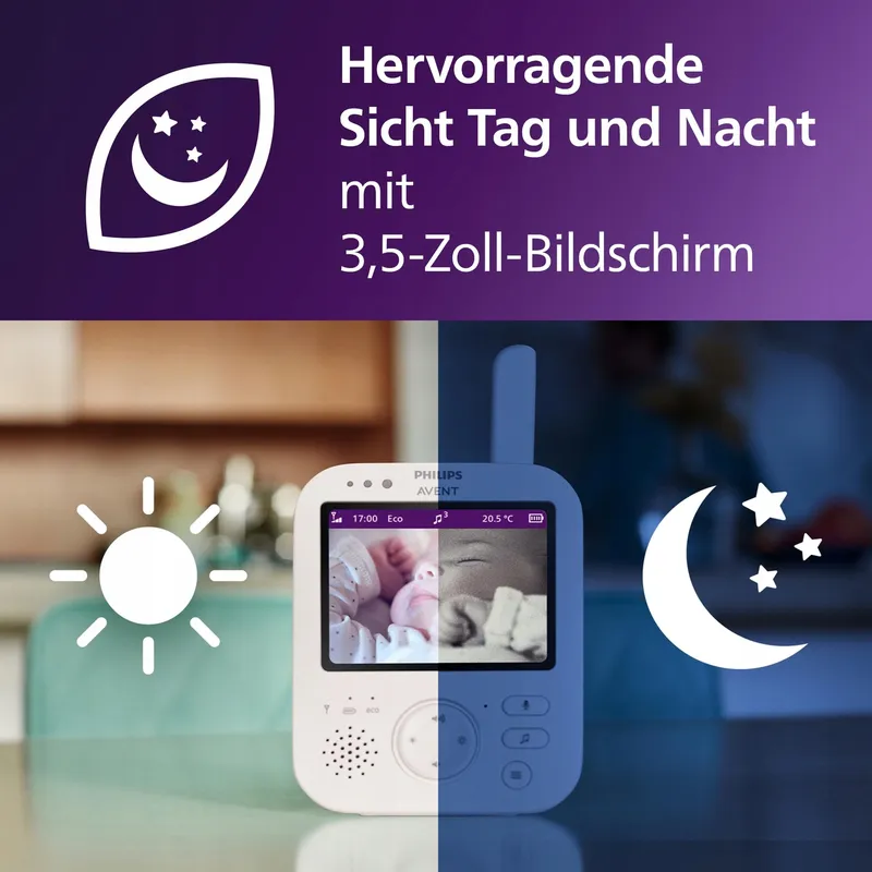 PHILIPS Avent Babyfoon Camera 3,5 Inch Zoom Thermometer — foto 5
