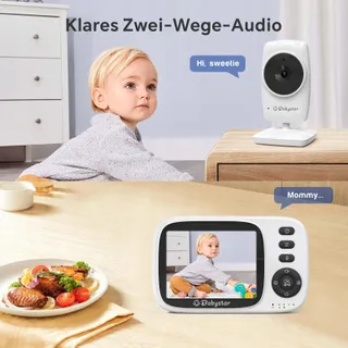 BABYSTAR Babyfoon Met Camera 3,2" Nachtzicht Audio VOX 2100mAh — miniatuur 5
