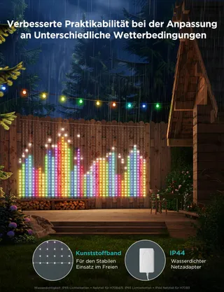 GOVEE LED Lichtgordijn RGBIC 520 Kleuren IP65 Alexa Party 1,5x2m — miniatuur 8