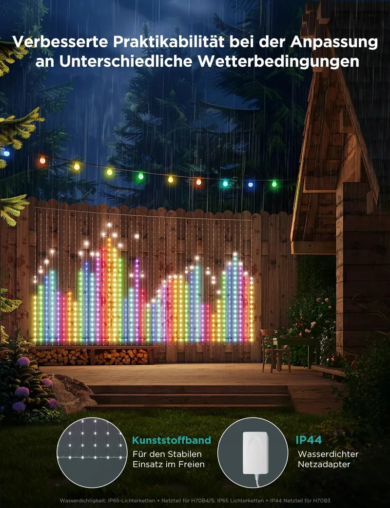 GOVEE LED Lichtgordijn RGBIC 520 Kleuren IP65 Alexa Party 1,5x2m — foto 8