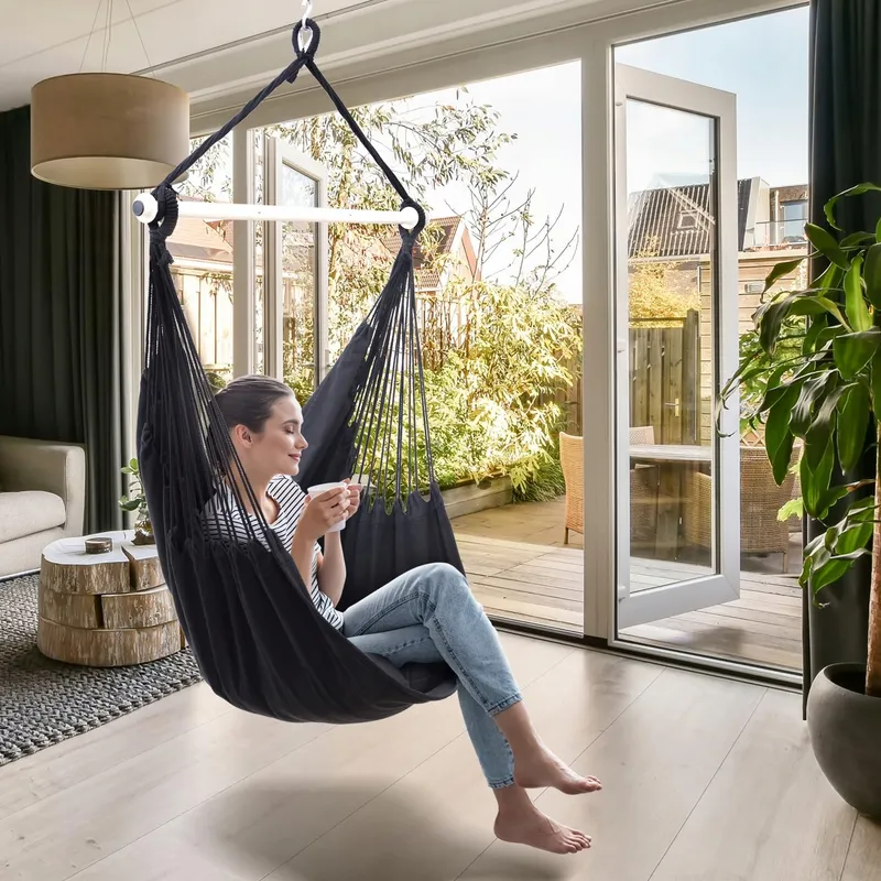 OHUHU Hangstoel XL 2 Kussens Montageset tot 150kg Antraciet — foto 2