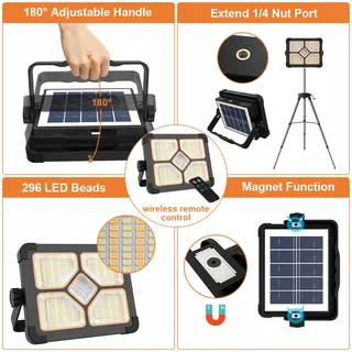 ERAY 150W LED Bouwlamp Solar Accu Met Afstandsbediening — miniatuur 5
