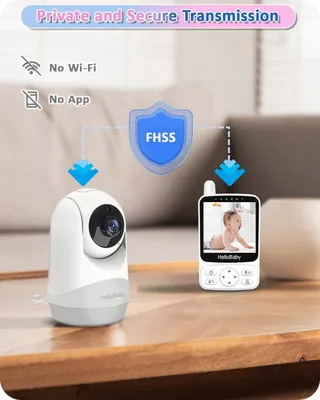 HELLOBABY Babyfoon met Camera 29u Batterij 2-Weg Audio — miniatuur 5