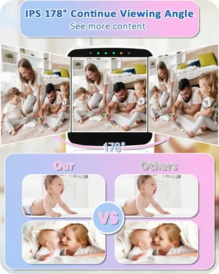 HELLOBABY Babyfoon met Camera 29u Batterij 2-Weg Audio — miniatuur 4