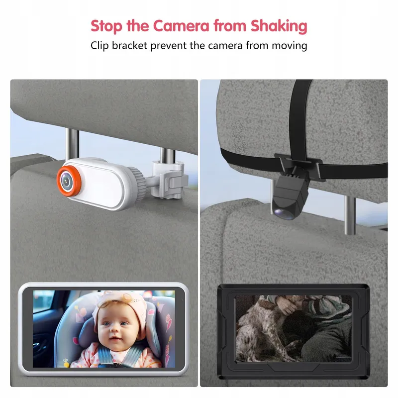 LUCKVIEW Baby Autocamera HD 1080P 360° 5.2" Scherm — foto 4