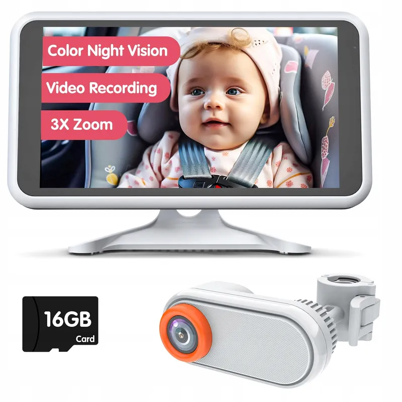 LUCKVIEW Baby Autocamera HD 1080P 360° 5.2" Scherm — foto 1