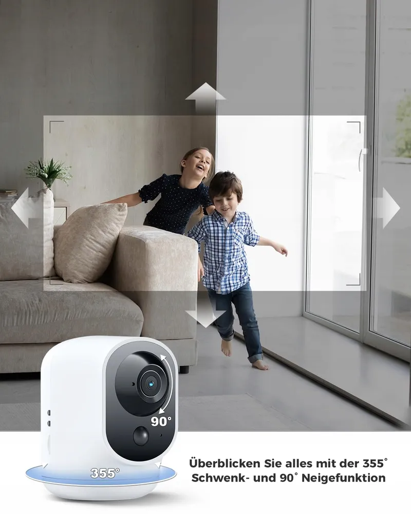 COCOCAM Binnencamera 2K WiFi 5200mAh Alexa PIR AI — foto 3