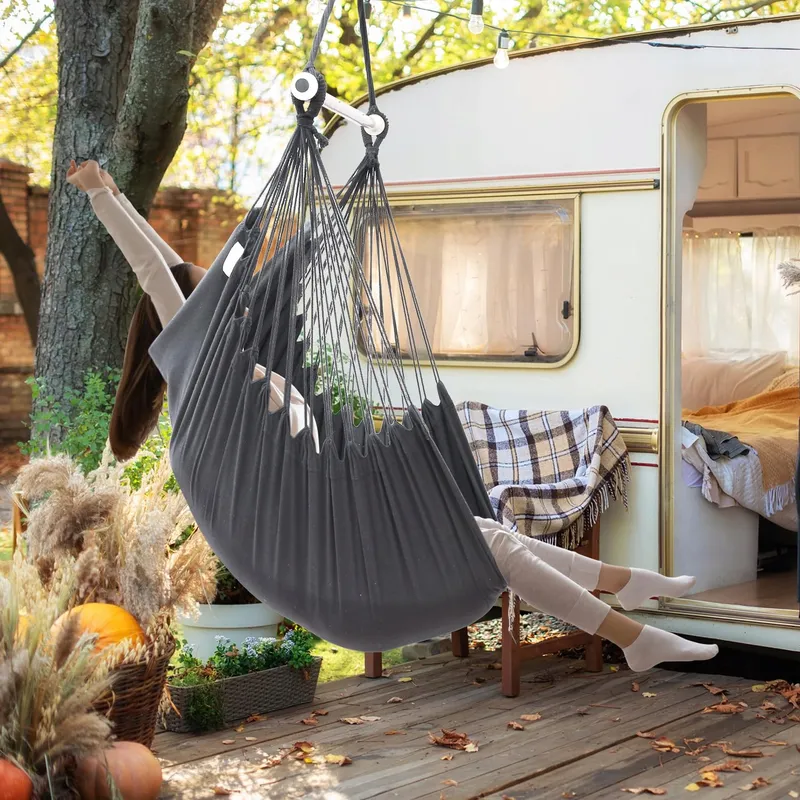OHUHU Hangstoel XL Met 2 Kussens En Montageset Grijs — foto 6