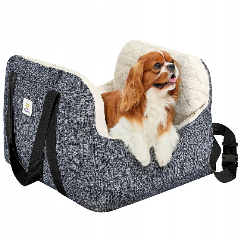 PAWABOO Autostoel Kleine Honden Met Veiligheidsriem Grijs — foto 3