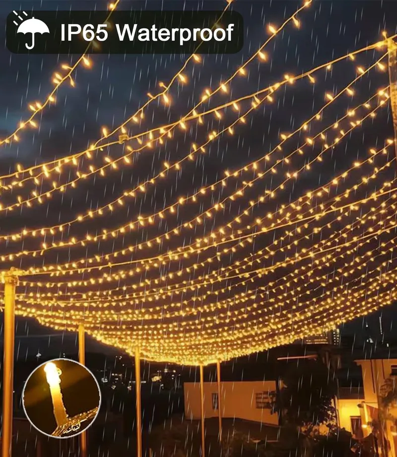 YOMISTAR Lichtgordijn 6x3m 600 LED Timer 8 Modi Waterdicht — foto 7