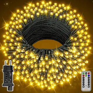 OLLNY Waterdichte Lichtketting Buiten Afstandsbediening 20M 200LED — miniatuur 1