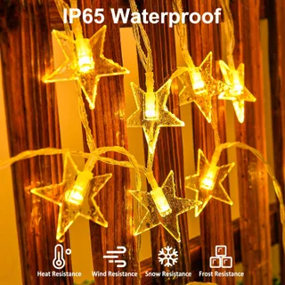 ISISYU Sterrenlichtsnoer 6m Batterij Waterdicht Kerstdecoratie — miniatuur 4